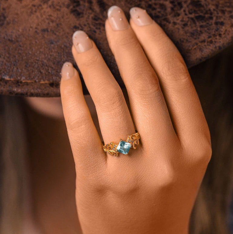 Sunspire Glow Ring - Aquamarine - Serene Western