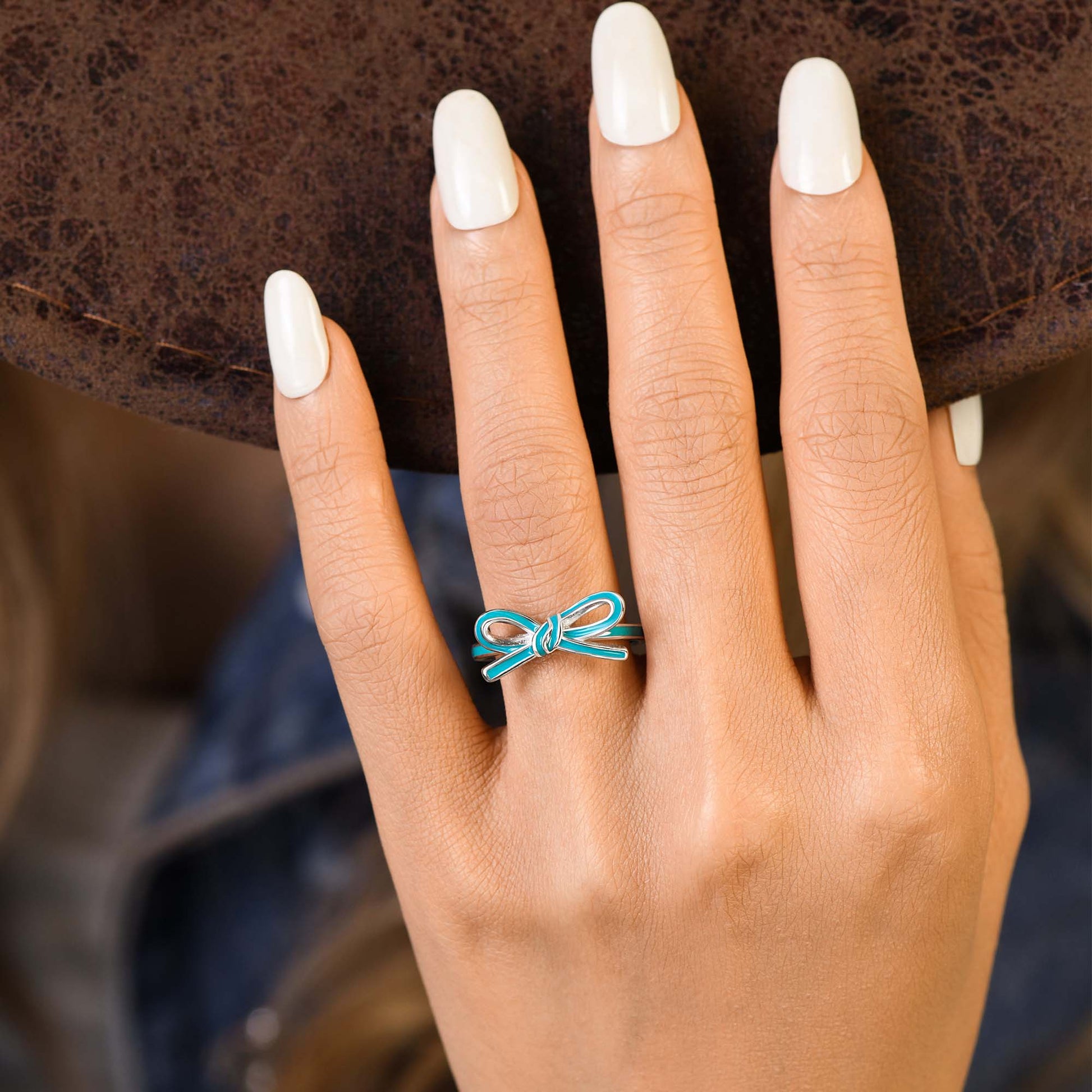 Teal Bow Ring - Serene Western