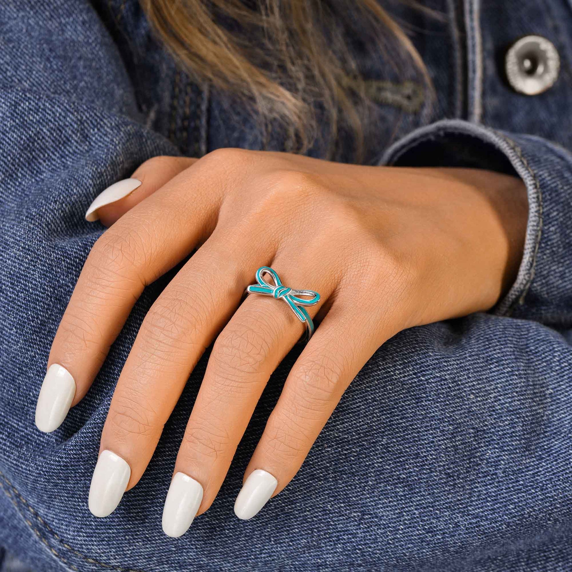Teal Bow Ring - Serene Western