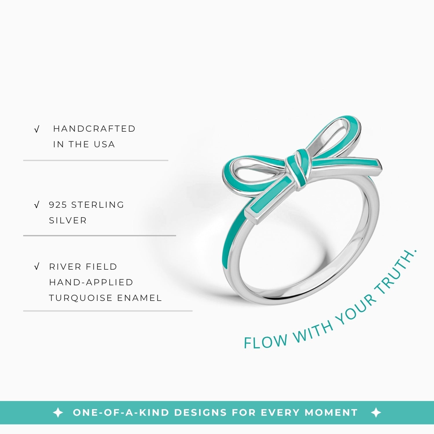 Teal Bow Ring - Serene Western