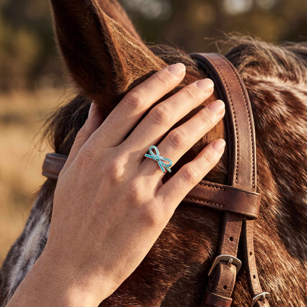 Teal Bow Ring - Serene Western