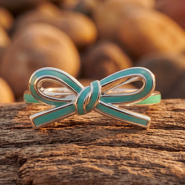 Teal Bow Ring