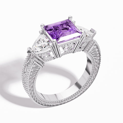 Tidal Embrace Ring - Amethyst