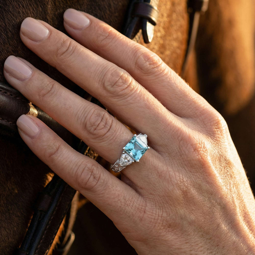 Tidal Embrace Ring - Aquamarine - Serene Western