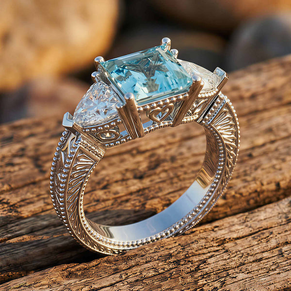 Anillo Tidal Embrace - Aguamarina