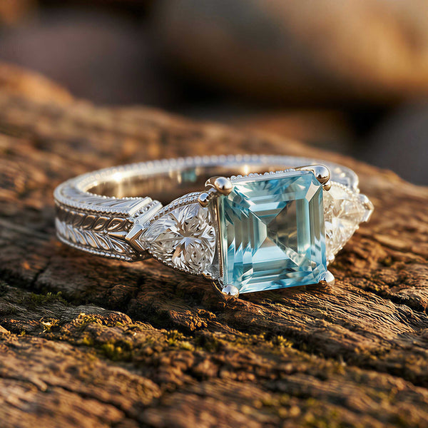 Tidal Embrace-ring - Akvamarin