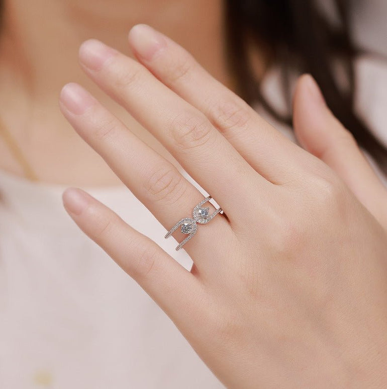 Twin Reflections Ring - Moissanite - Serene Western