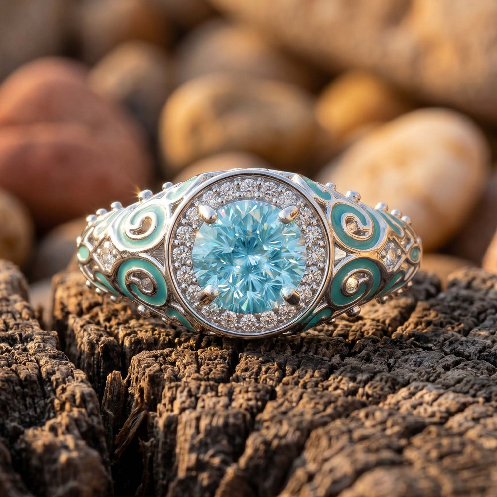 Virel Crest Ring - Aquamarine - Serene Western