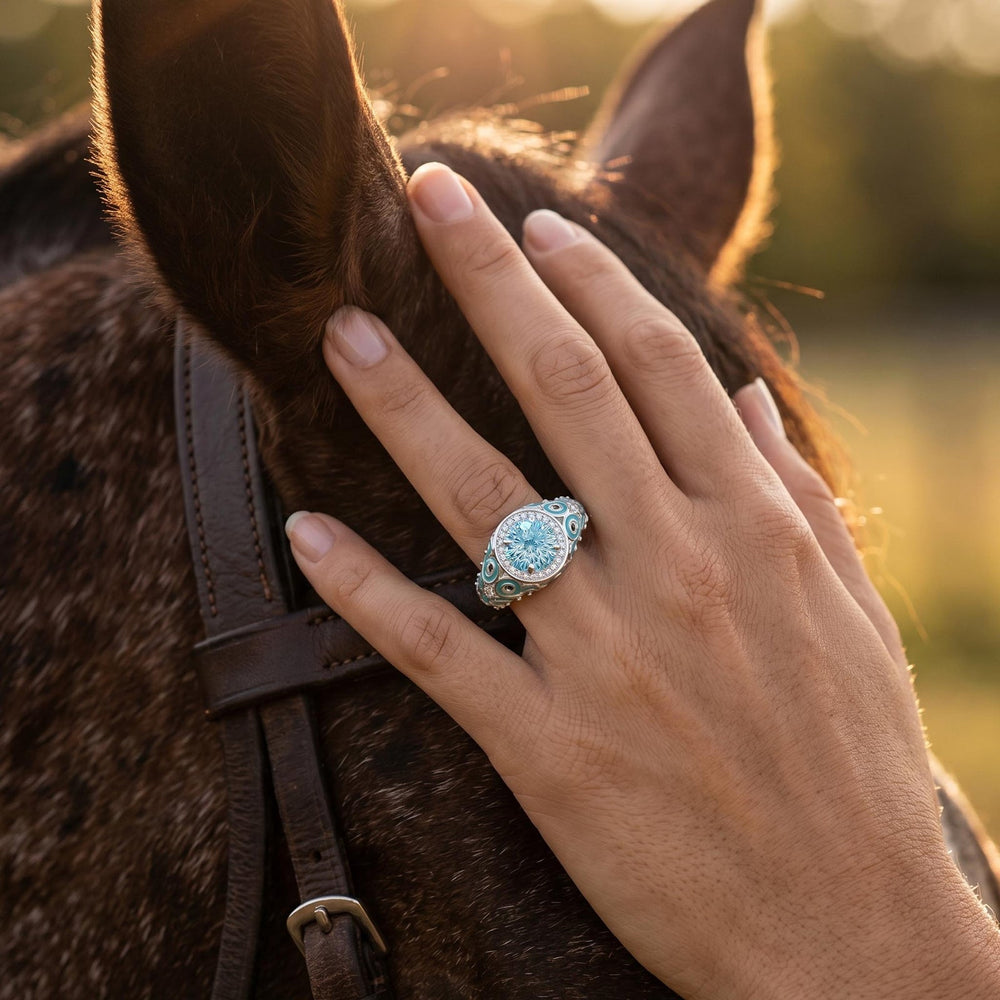 Virel Crest Ring - Aquamarine - Serene Western