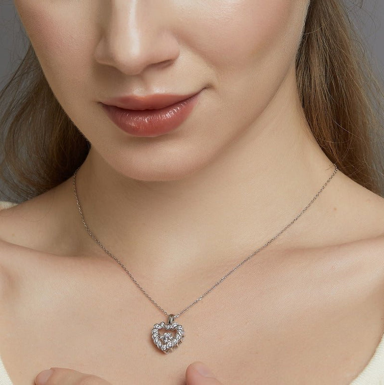 Waltz Heart Necklace - Moissanite - Serene Western