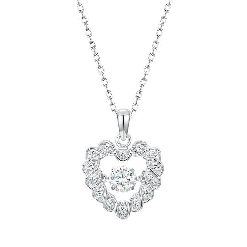 Waltz Heart Necklace - Moissanite - Serene Western