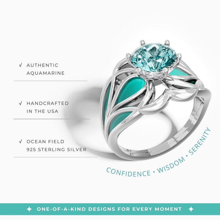 Wild Surges Ring - Aquamarine - Serene Western