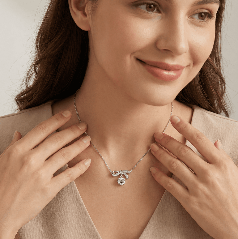 Wrapped Wish Necklace - Moissanite - Serene Western