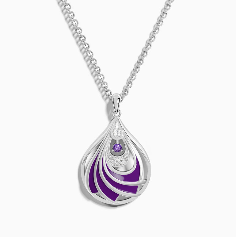 Zephyr Teardrop Necklace - Amethyst ＆ Purple - Serene Western