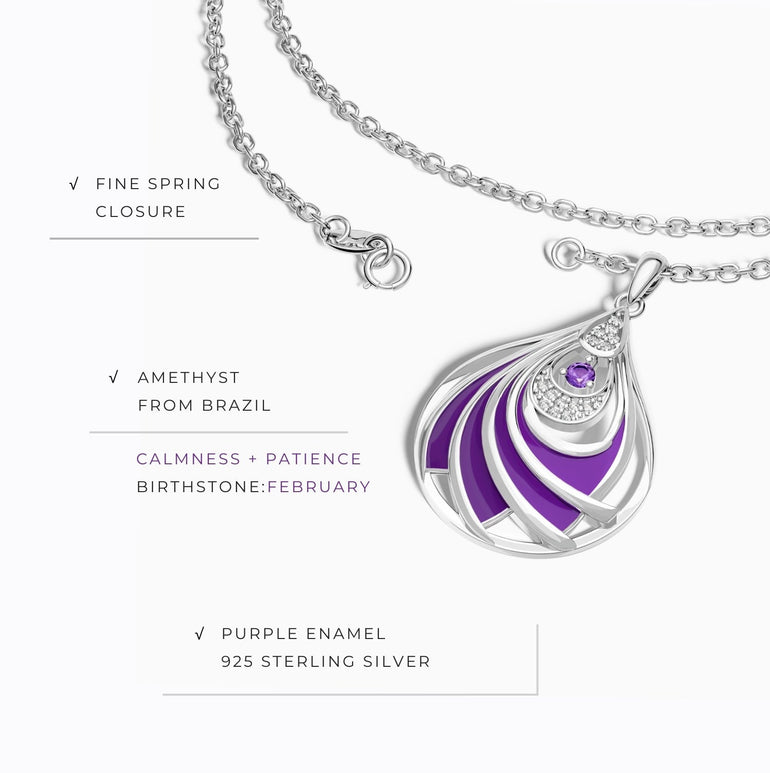 Zephyr Teardrop Necklace - Amethyst ＆ Purple - Serene Western