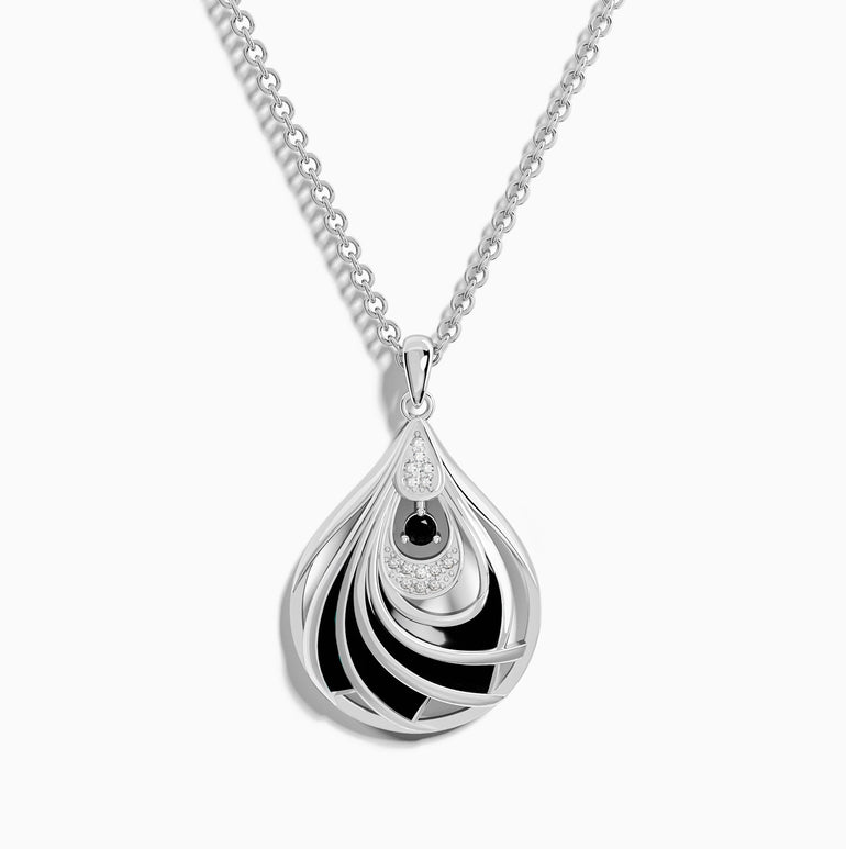 Zephyr Teardrop Necklace - Black Onyx ＆ Black - Serene Western