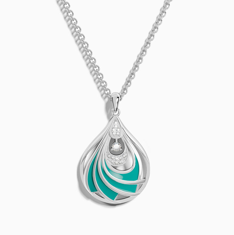 Zephyr Teardrop Necklace - Moissanite - Serene Western