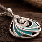 Zephyr Teardrop Necklace - Moissanite - Serene Western thumbnail