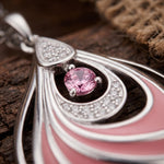 Zephyr Teardrop Necklace - Rose Quartz ＆ Pink - Serene Western thumbnail