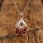 Zephyr Teardrop Necklace - Ruby ＆ Red - Serene Western thumbnail